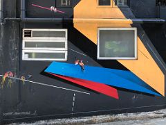 16 Remi Rough (the abstract geometric shapes) and Xenz (the birds) street art Hong Kong
